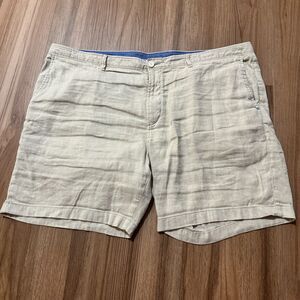 Tommy Bahama Men's Beige Chino Linen Shorts Size 44 7in Inseam Beach Casual